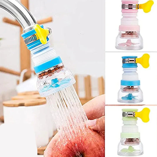 Fan Water Saving Tap, 360˚ Degree Rotatable Water Saving Tap, Durable Faucet Filter Nozzle, Tap Aerator Diffuse Faucet Nozzle Filter Adapter